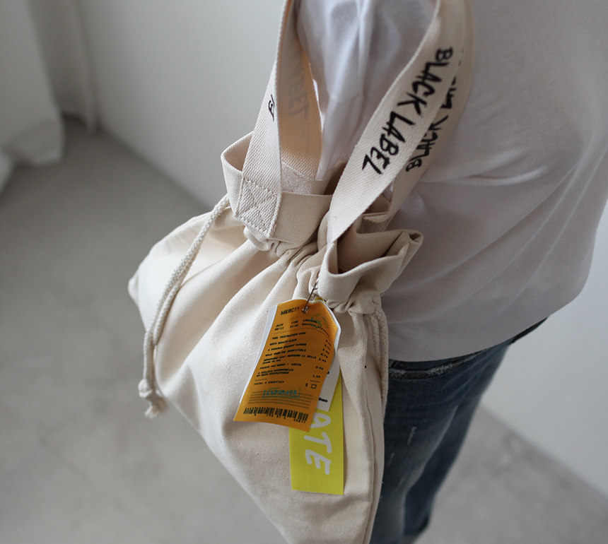 NEW ECO BAG Black Label Aboeba Eco Bag Back Canvas