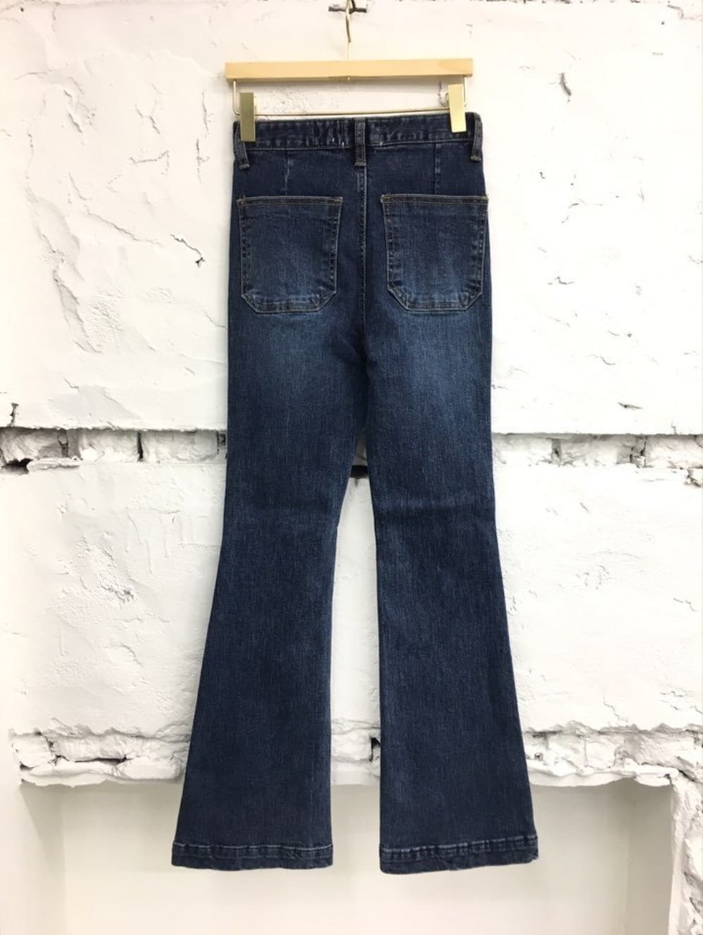 Women Jeans Pants Dark Boots Cut Denim Pants Squar