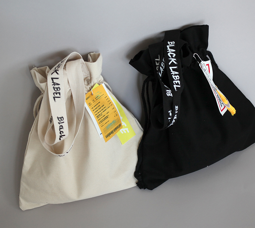 NEW ECO BAG Black Label Aboeba Eco Bag Back Canvas