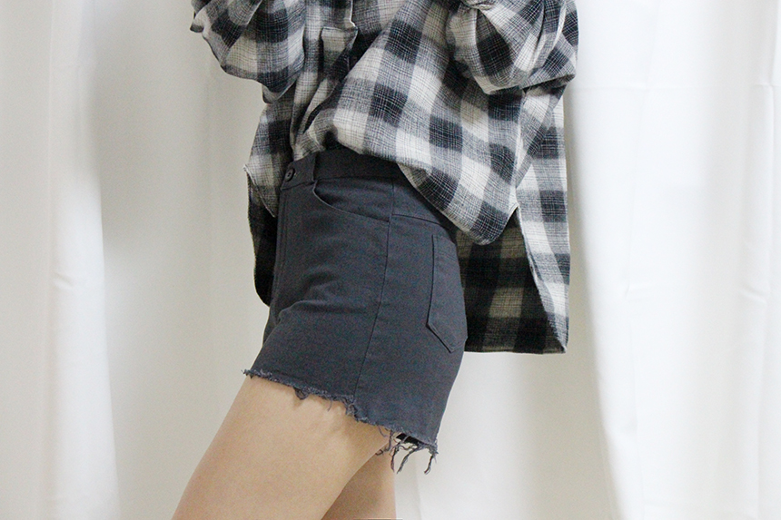 Women Jeans Pants A Line Black shorts Black denim 