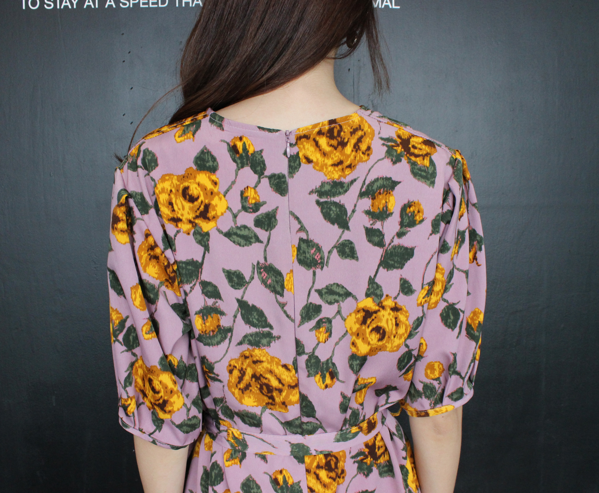 New Women's Dress Elegant H-line Autumn Flower 