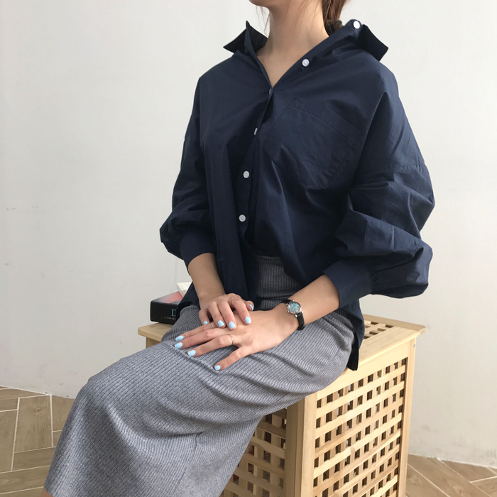 H Line Goliath Bending Knit Long Skirt IBDA Coordi