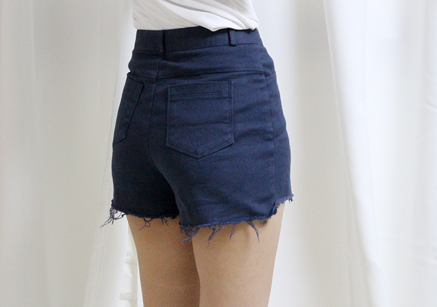 Women Jeans Pants A Line Black shorts Black denim 