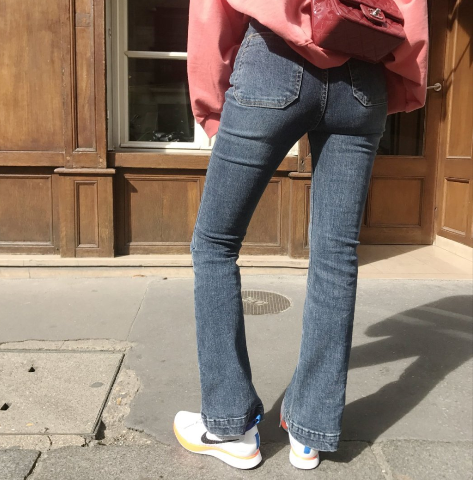Women Jeans Pants Dark Boots Cut Denim Pants Squar
