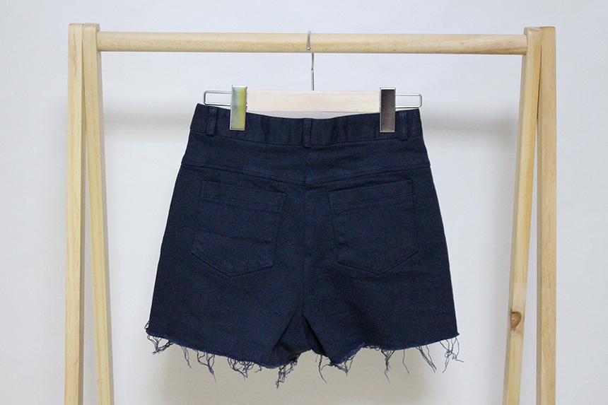 Women Jeans Pants A Line Black shorts Black denim 