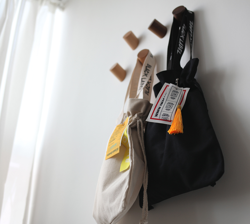 NEW ECO BAG Black Label Aboeba Eco Bag Back Canvas