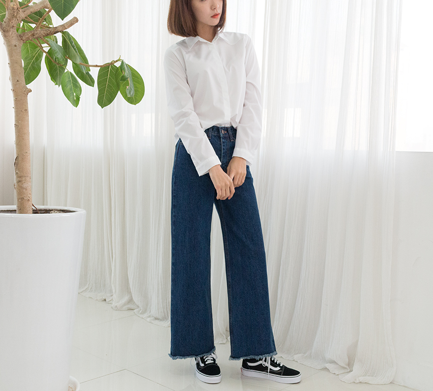 Needle nose span white shirt blouse three species 