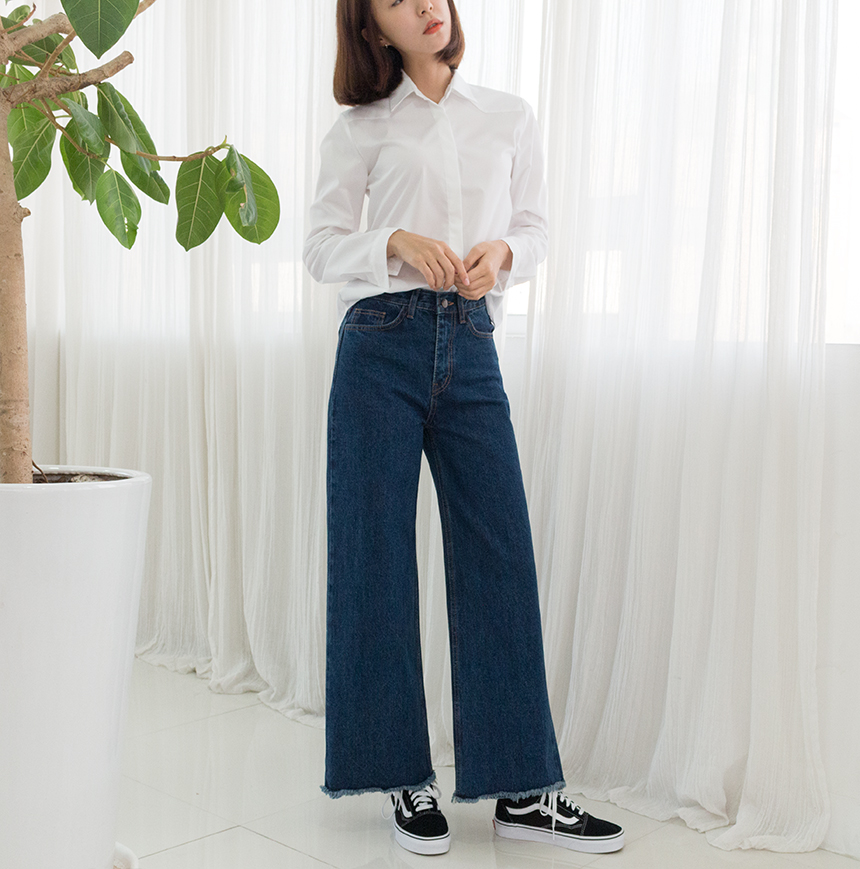 Needle nose span white shirt blouse three species 