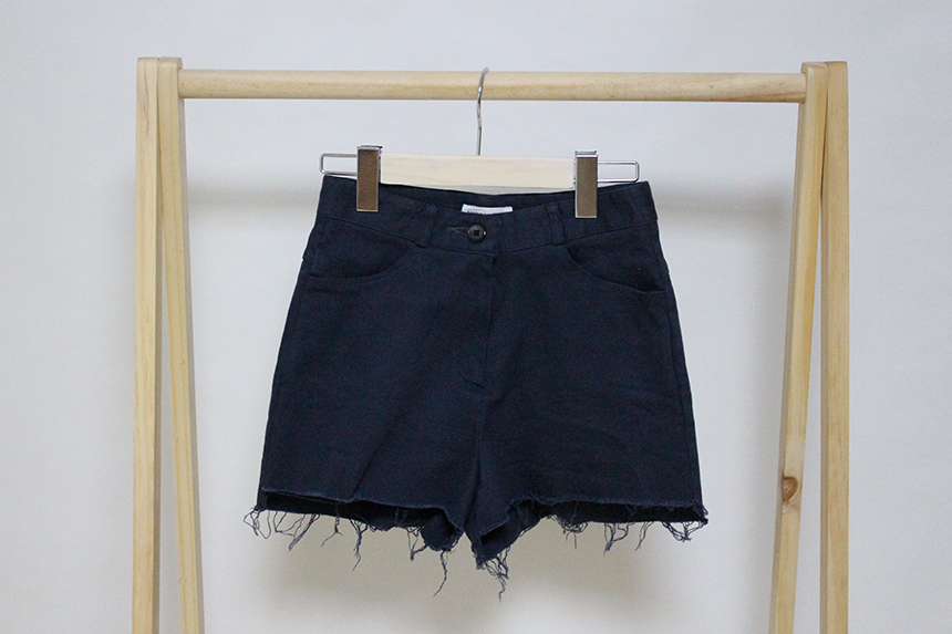 Women Jeans Pants A Line Black shorts Black denim 