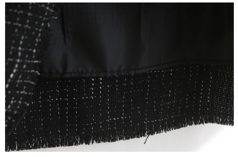 Tweed Skirt Black, Gray Classic Mini Daily Slim Co