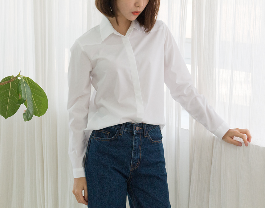 Needle nose span white shirt blouse three species 