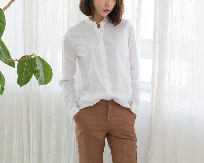 Needle nose span white shirt blouse three species 