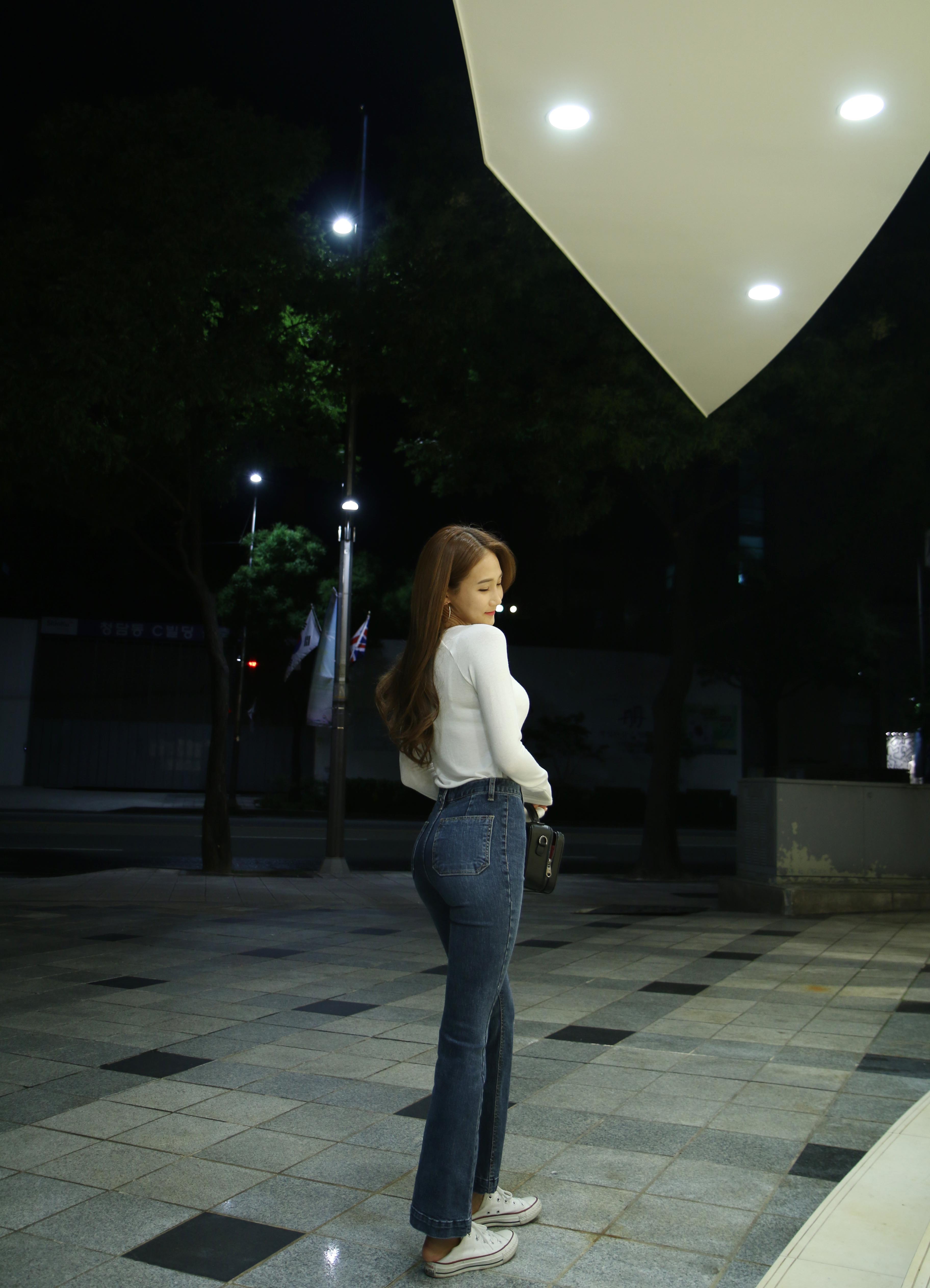 Women Jeans Pants Dark Boots Cut Denim Pants Squar