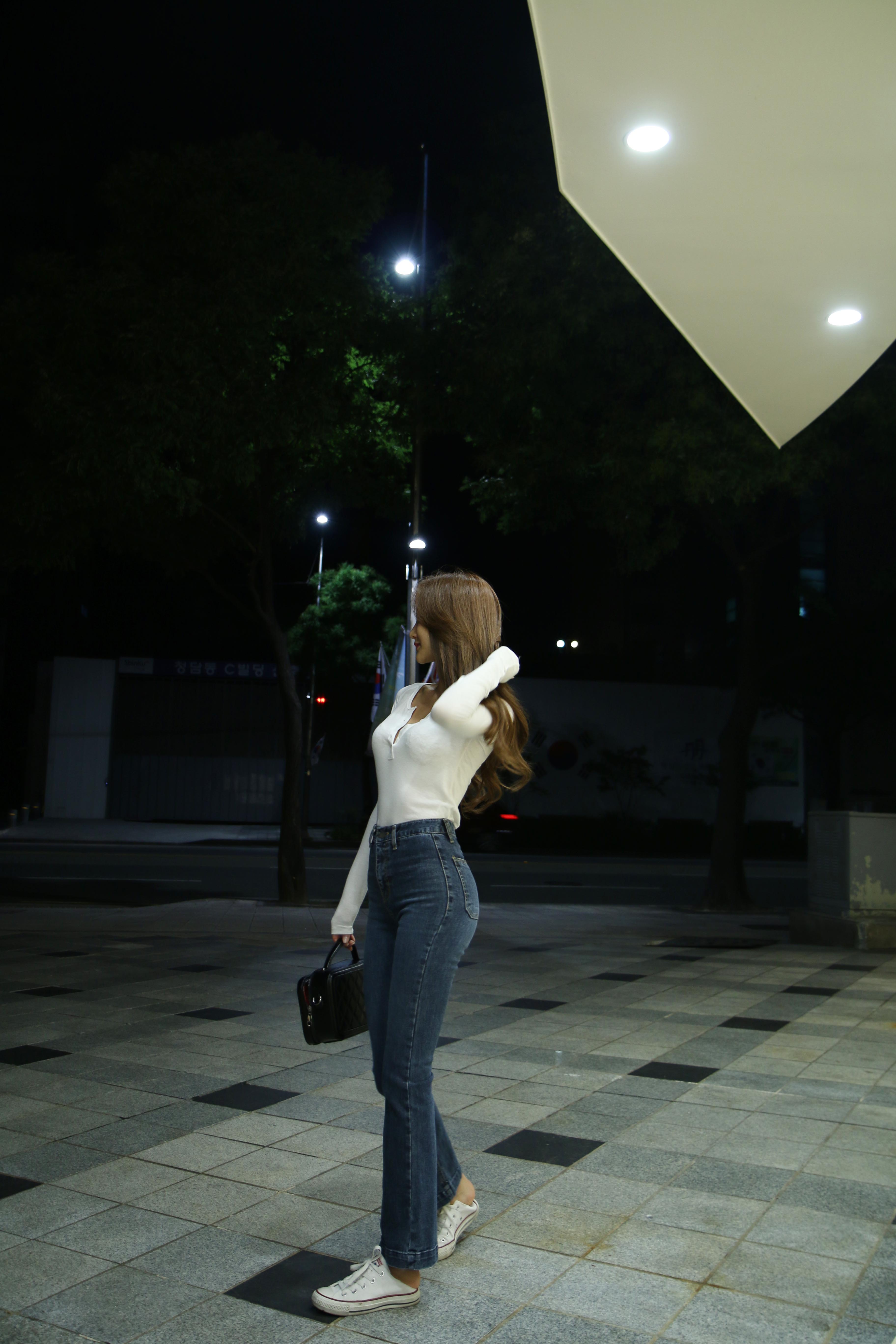 Women Jeans Pants Dark Boots Cut Denim Pants Squar