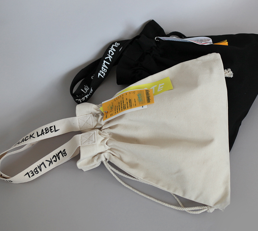 NEW ECO BAG Black Label Aboeba Eco Bag Back Canvas