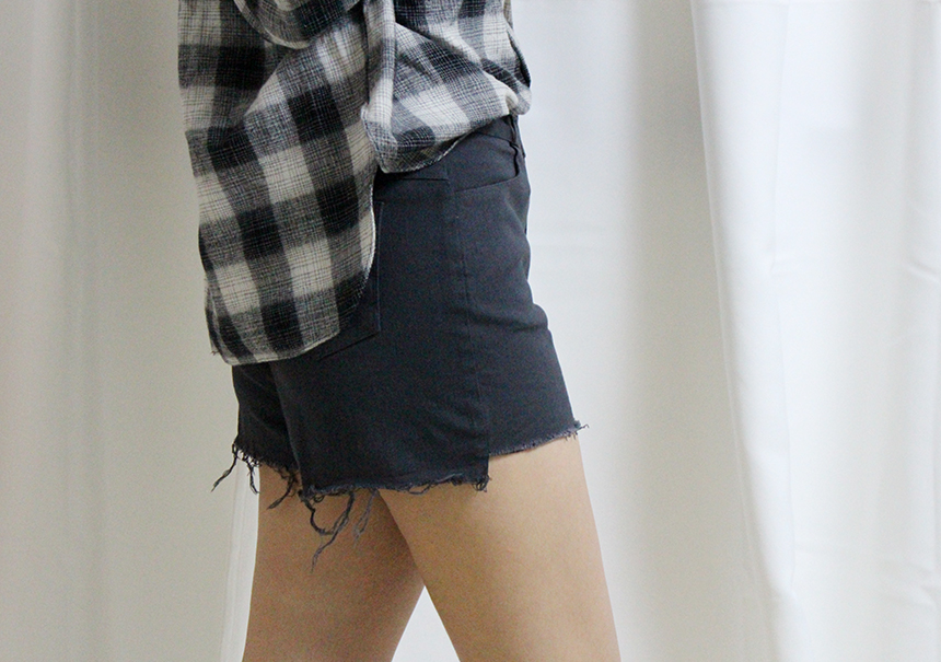 Women Jeans Pants A Line Black shorts Black denim 