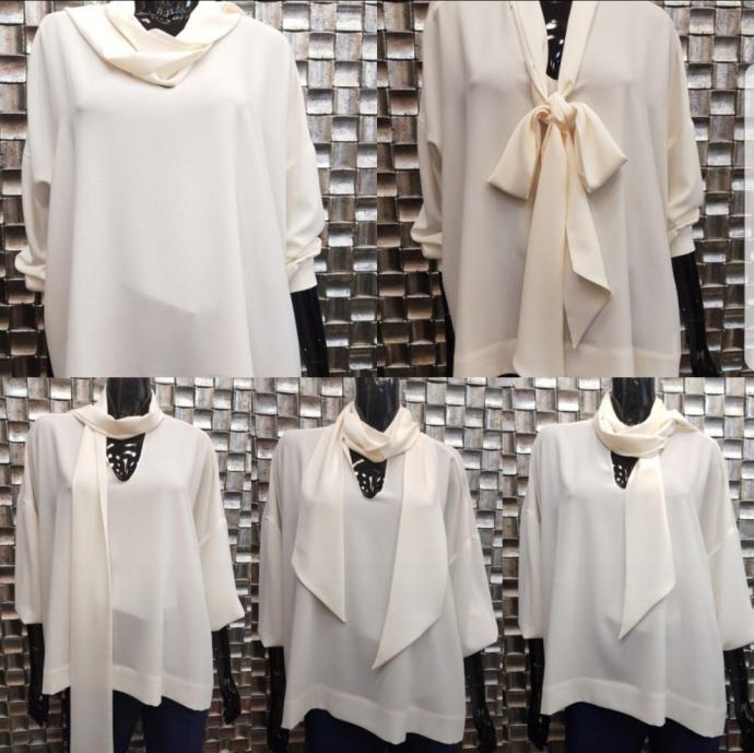 NEW FASHION LADY GIRL Blouse bow tie v neck