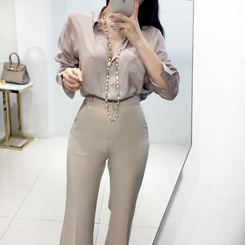 NEW FASHION LADY GIRL Blouse Cheongdam SILKET BLAC