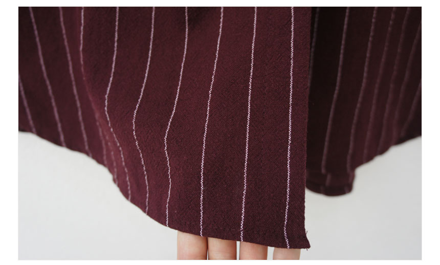 New Fall Robe Striped Shirt Dress Urban Style Wedd