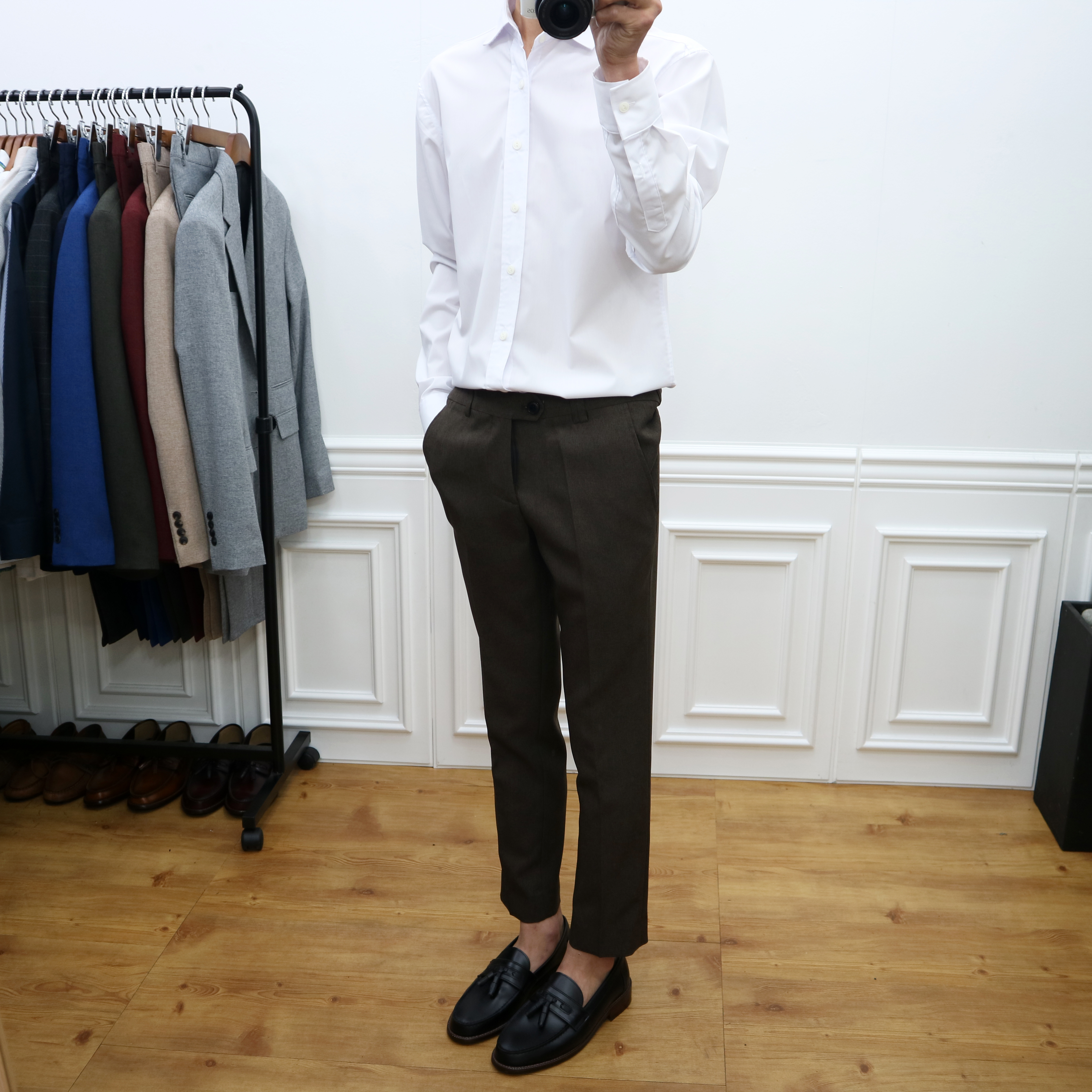 New Men's Pants Men's Fall Brown Spandex Sim