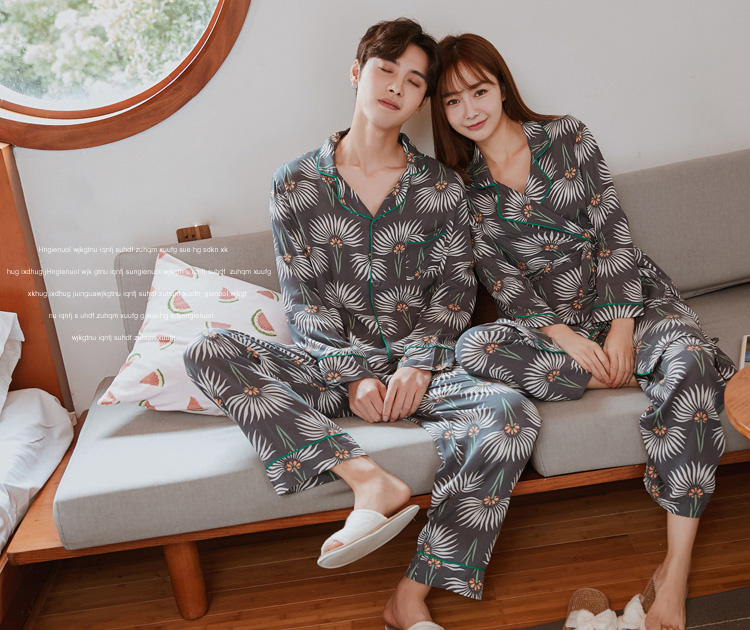 New Flower Fall Couple Pajamas City Miller Look Wo