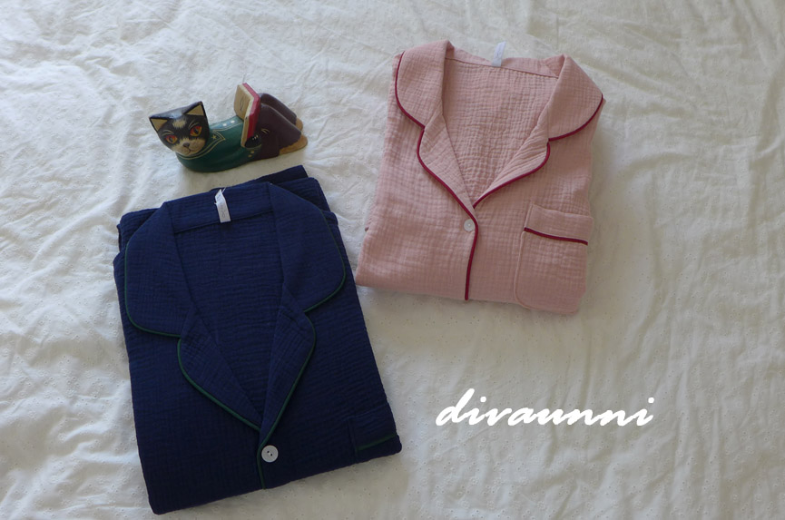 New cotton double gauze pajamas couple pajamas New