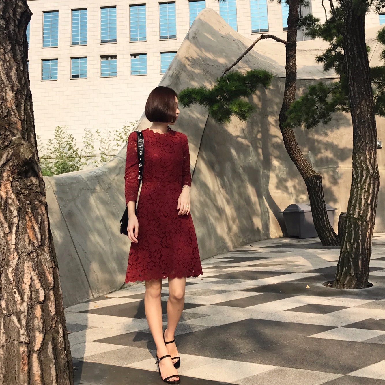 New Women Dress Flower Punching A Line Race Dress 