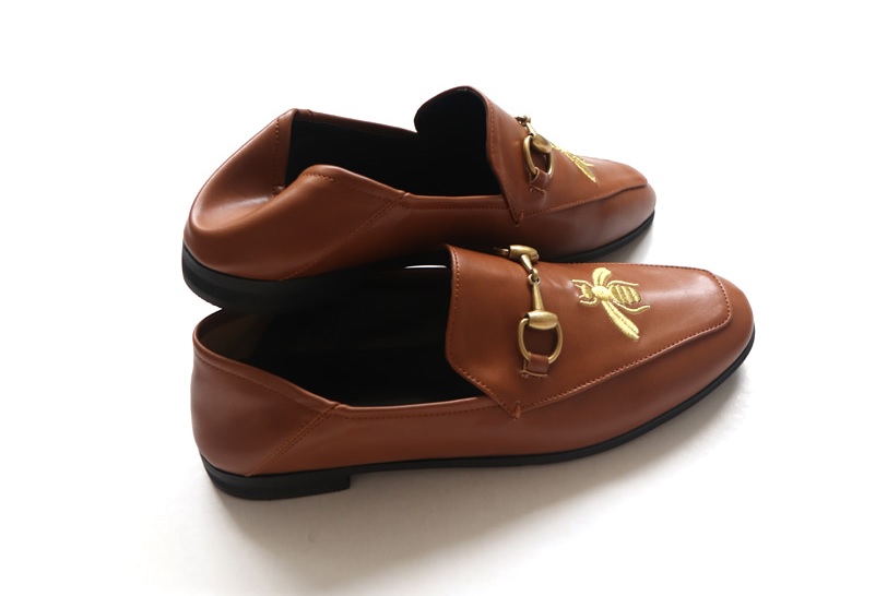 New Blue Anchovy Bee Leather Loafer Women's Sho