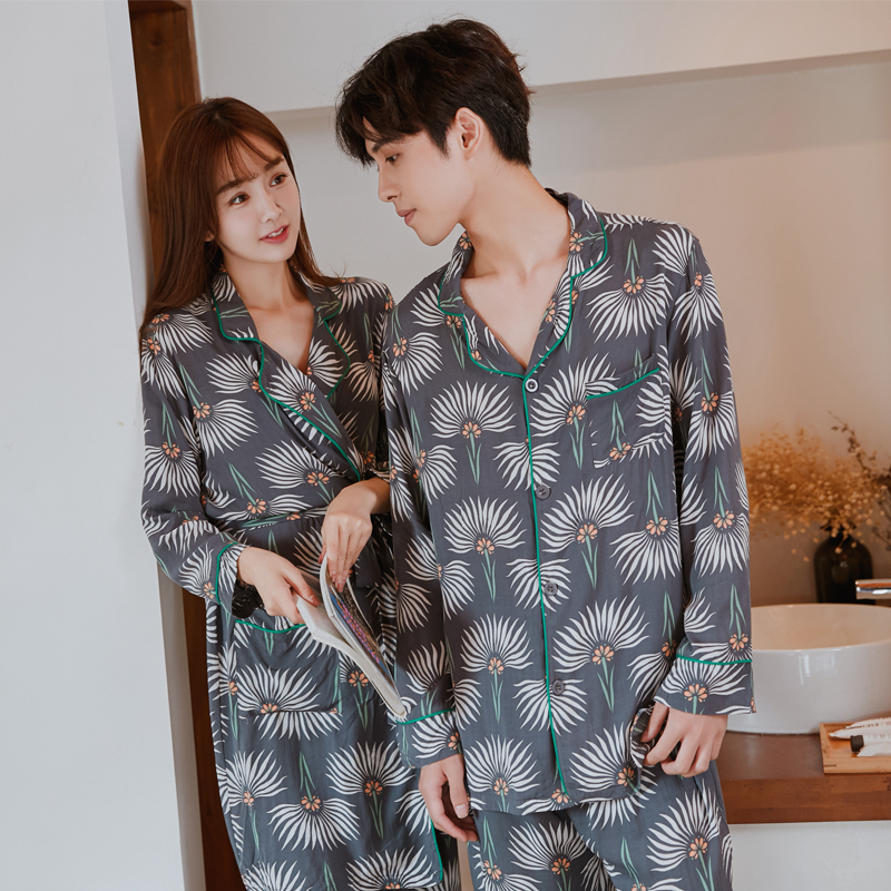 New Flower Fall Couple Pajamas City Miller Look Wo