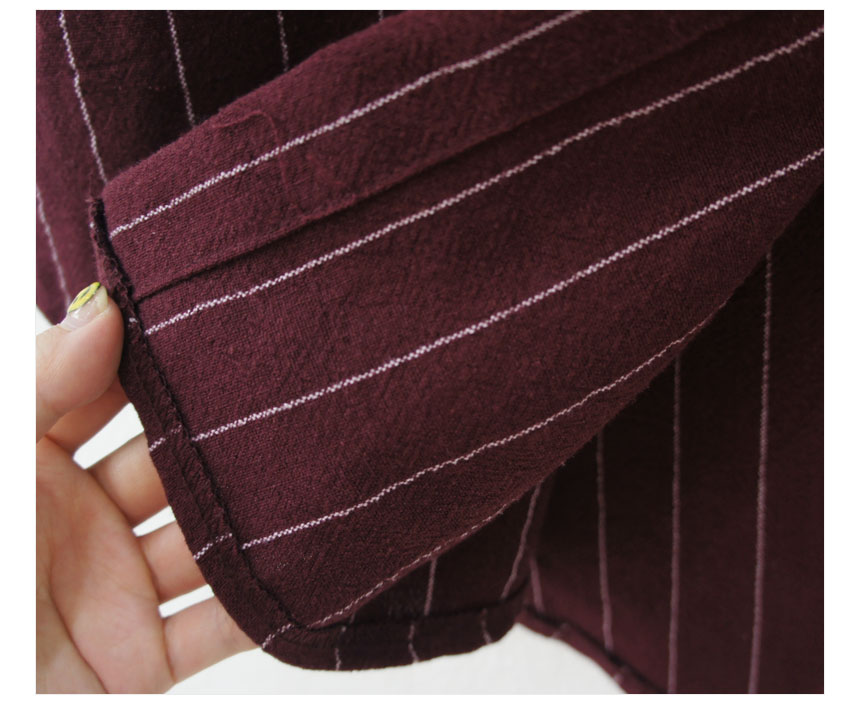 New Fall Robe Striped Shirt Dress Urban Style Wedd