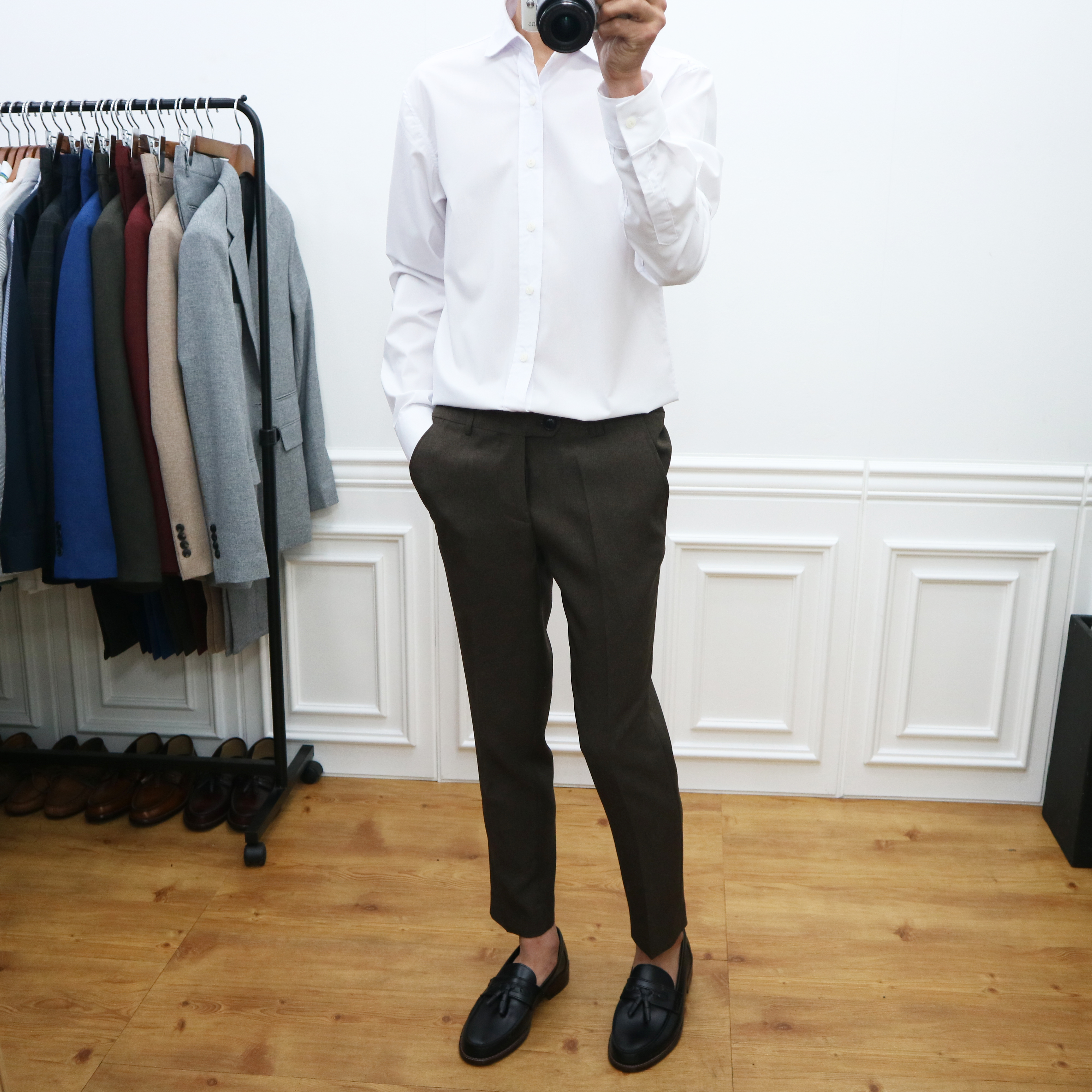 New Men's Pants Men's Fall Brown Spandex Sim