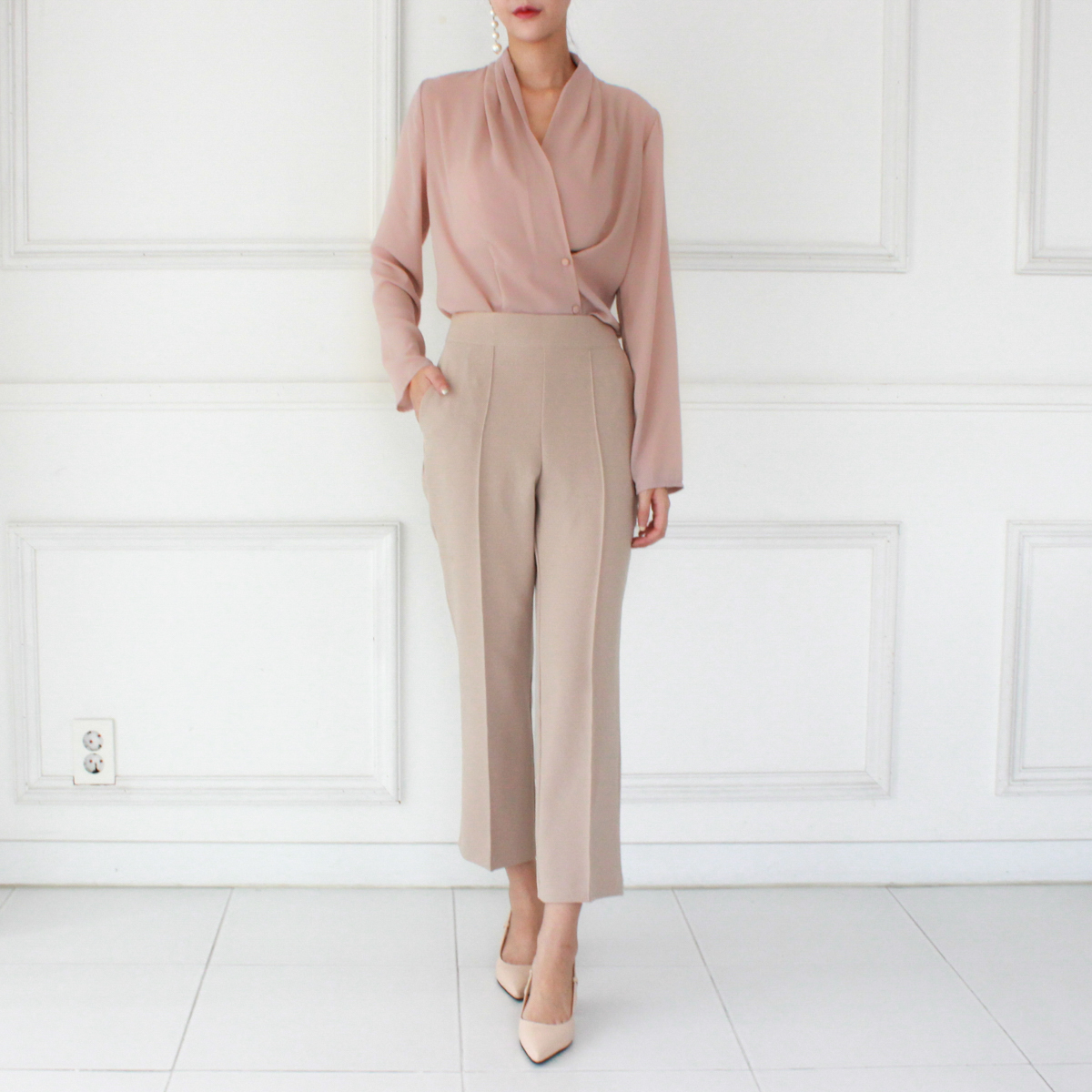 NEW FASHION LADY GIRL Blouse V neck chiffon basic 