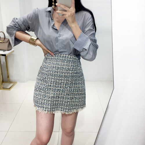 NEW FASHION LADY GIRL Blouse Cheongdam SILKET BLAC