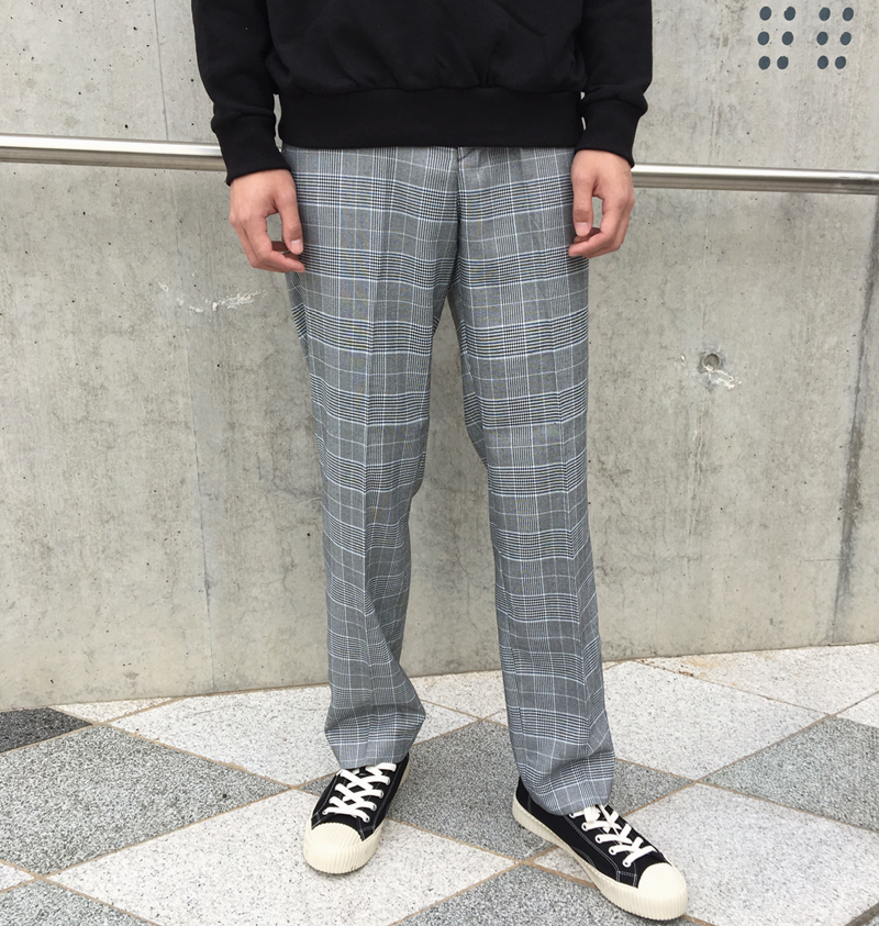 New Men's Pants Glen Check Wide Slacks 2color M