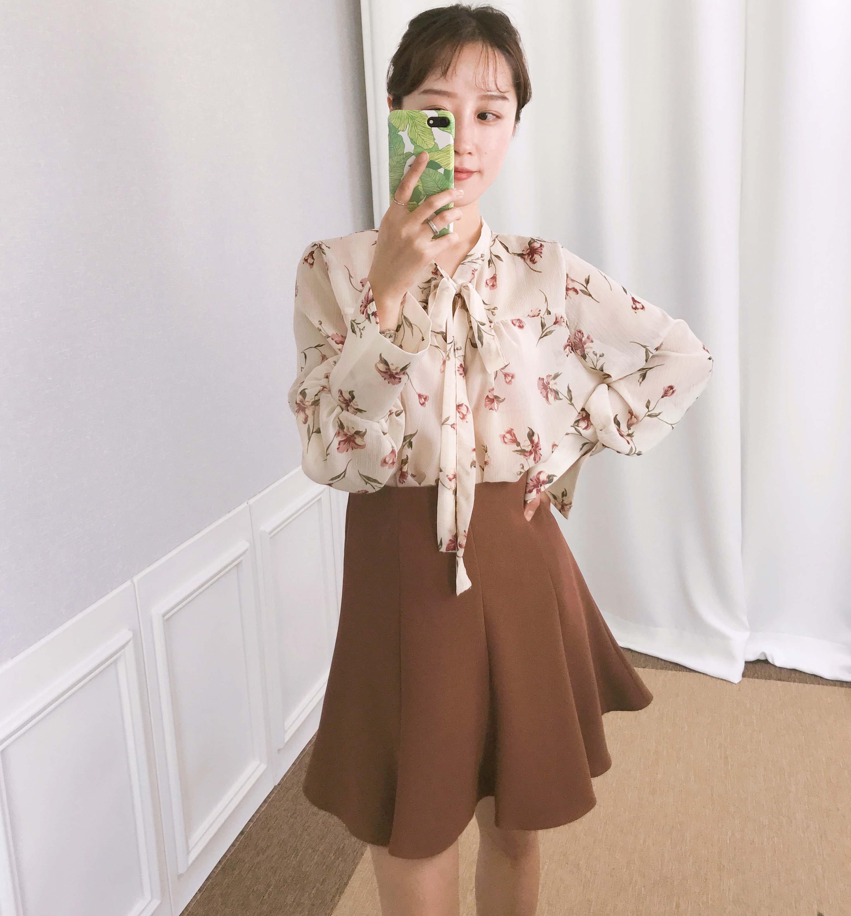 Basic flare mini skirt 3color date look look up gi