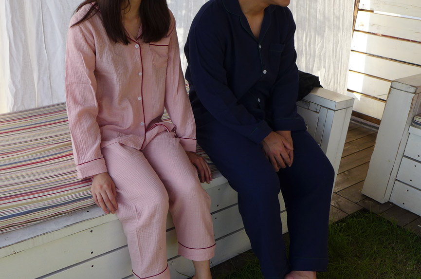 New cotton double gauze pajamas couple pajamas New