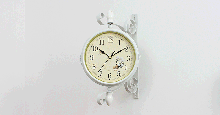 Silent Interior Vintage Double Sided Watch Wall Ha