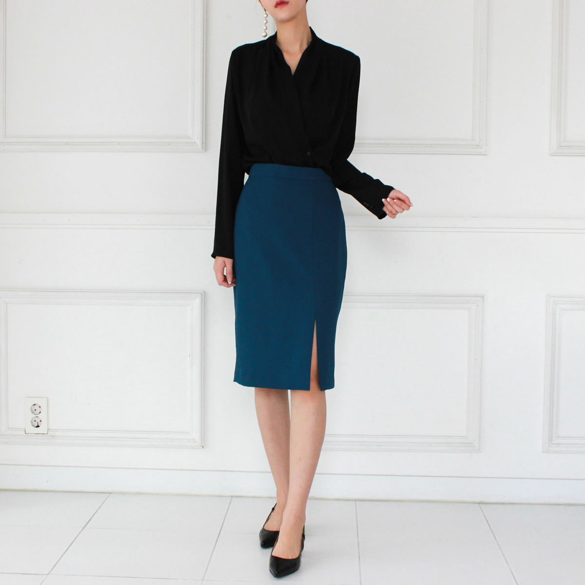 NEW FASHION LADY GIRL Blouse V neck chiffon basic 