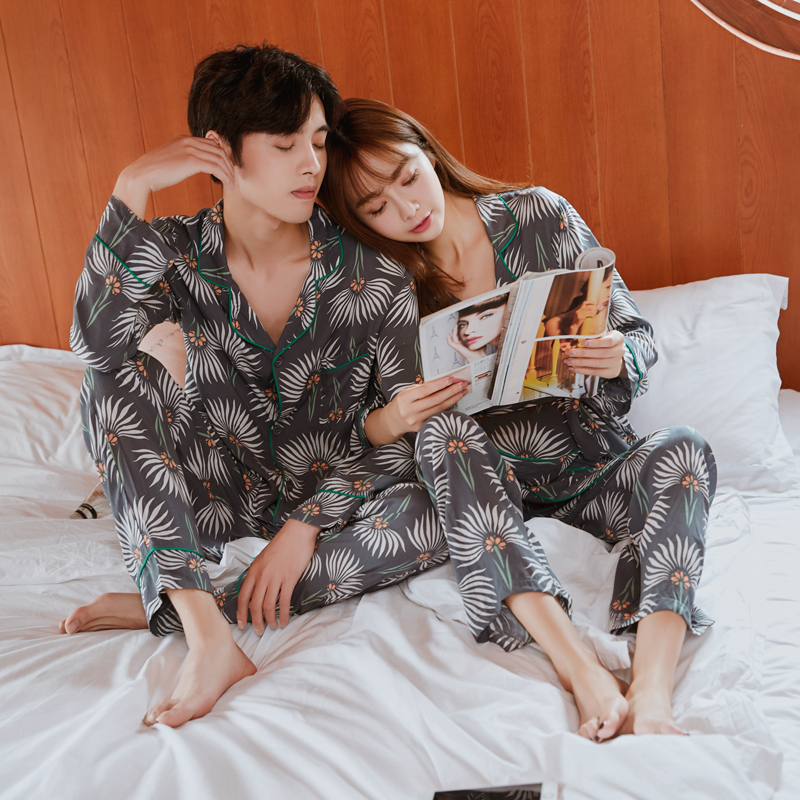 New Flower Fall Couple Pajamas City Miller Look Wo