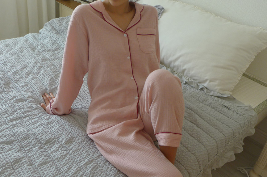 New cotton double gauze pajamas couple pajamas New