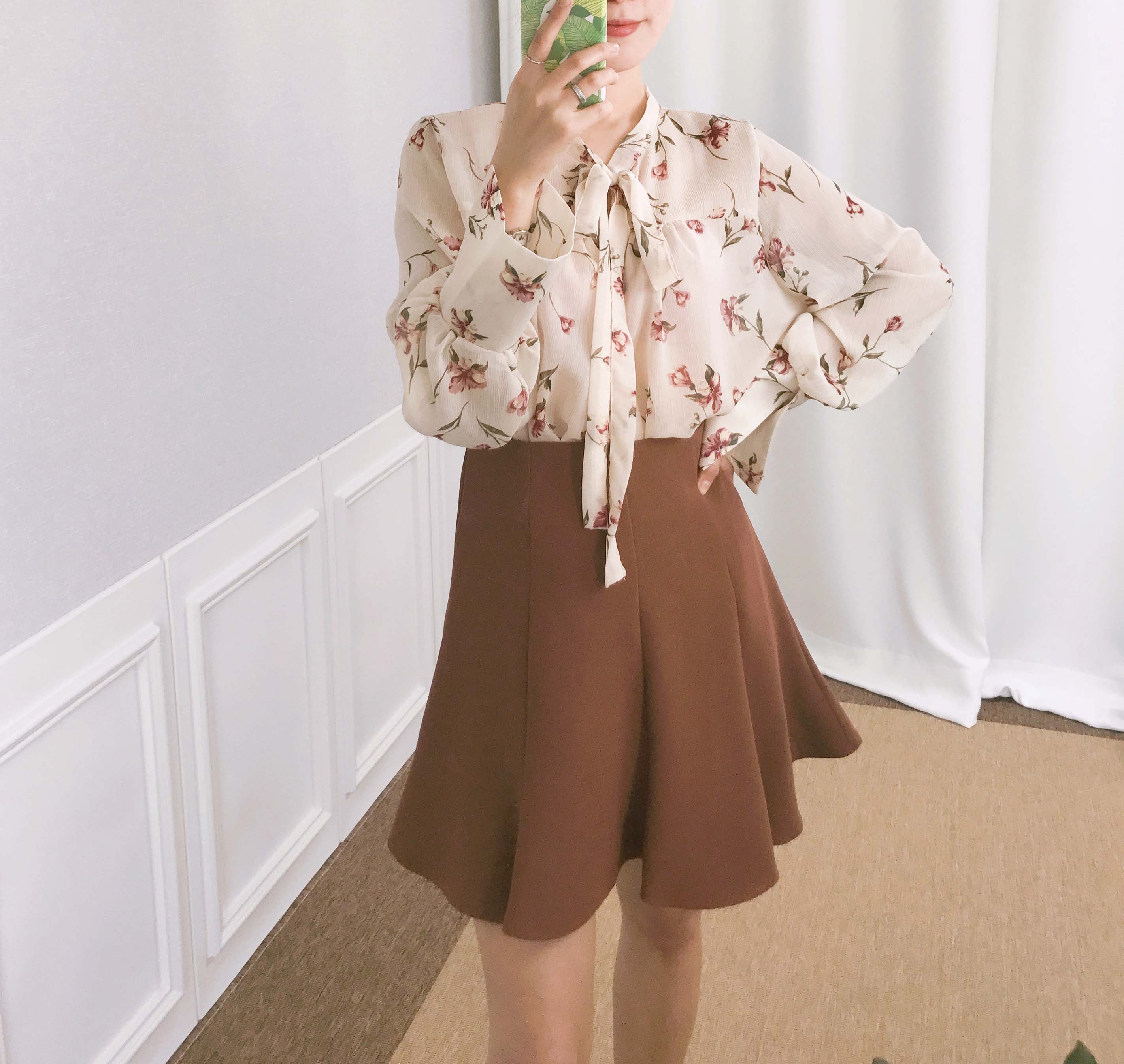 Basic flare mini skirt 3color date look look up gi