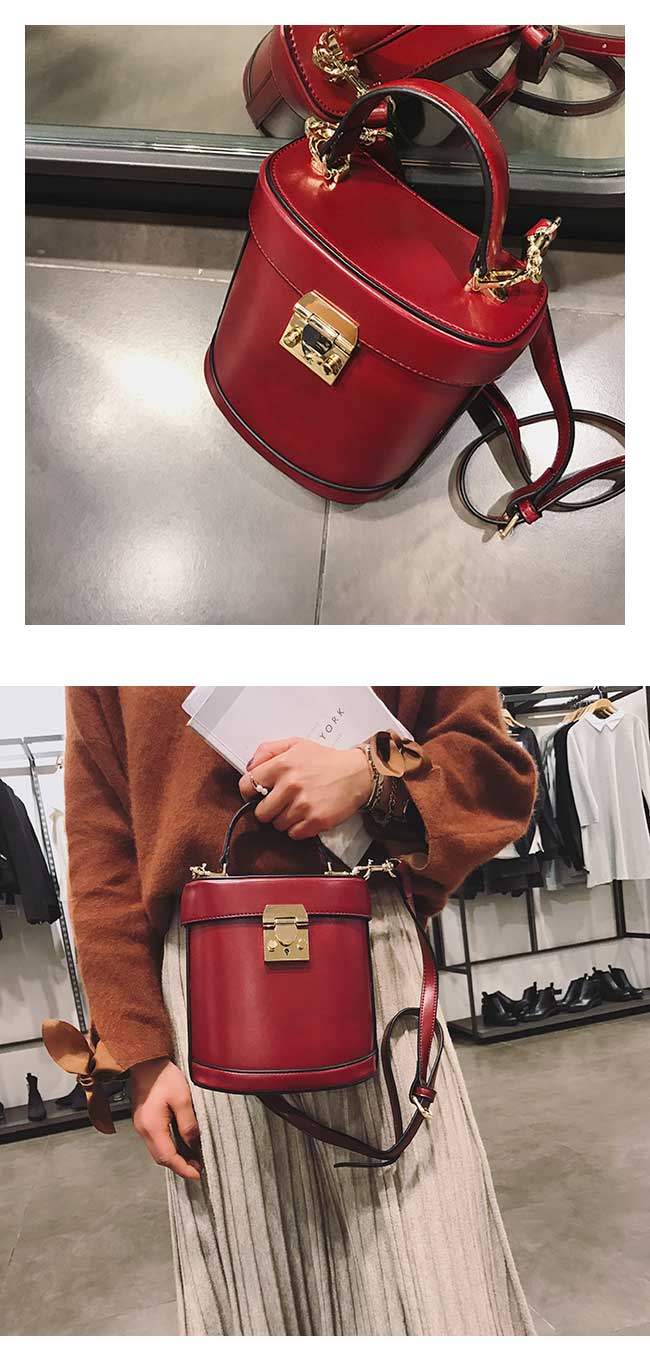 New Chalcedony Mini Buckets Tote Cross Back Brown 