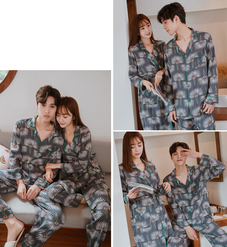 New Flower Fall Couple Pajamas City Miller Look Wo