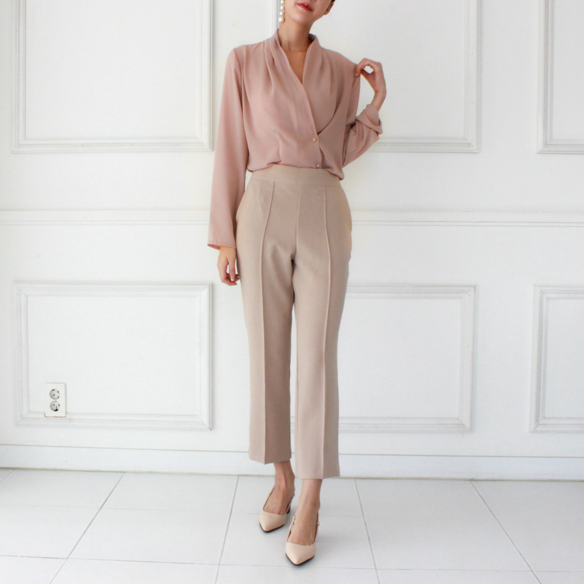 NEW FASHION LADY GIRL Blouse V neck chiffon basic 