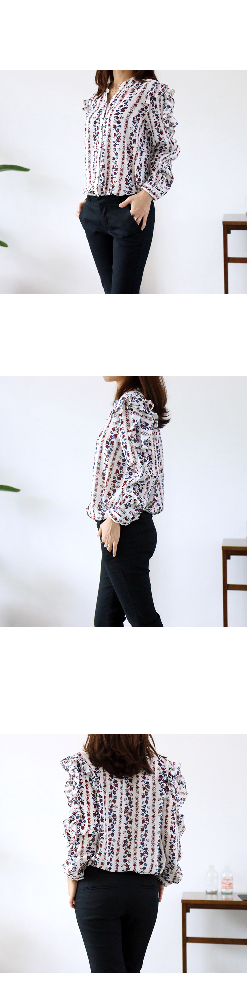 NEW FASHION LADY GIRL Blouse Ruffle Fall Flower Ch