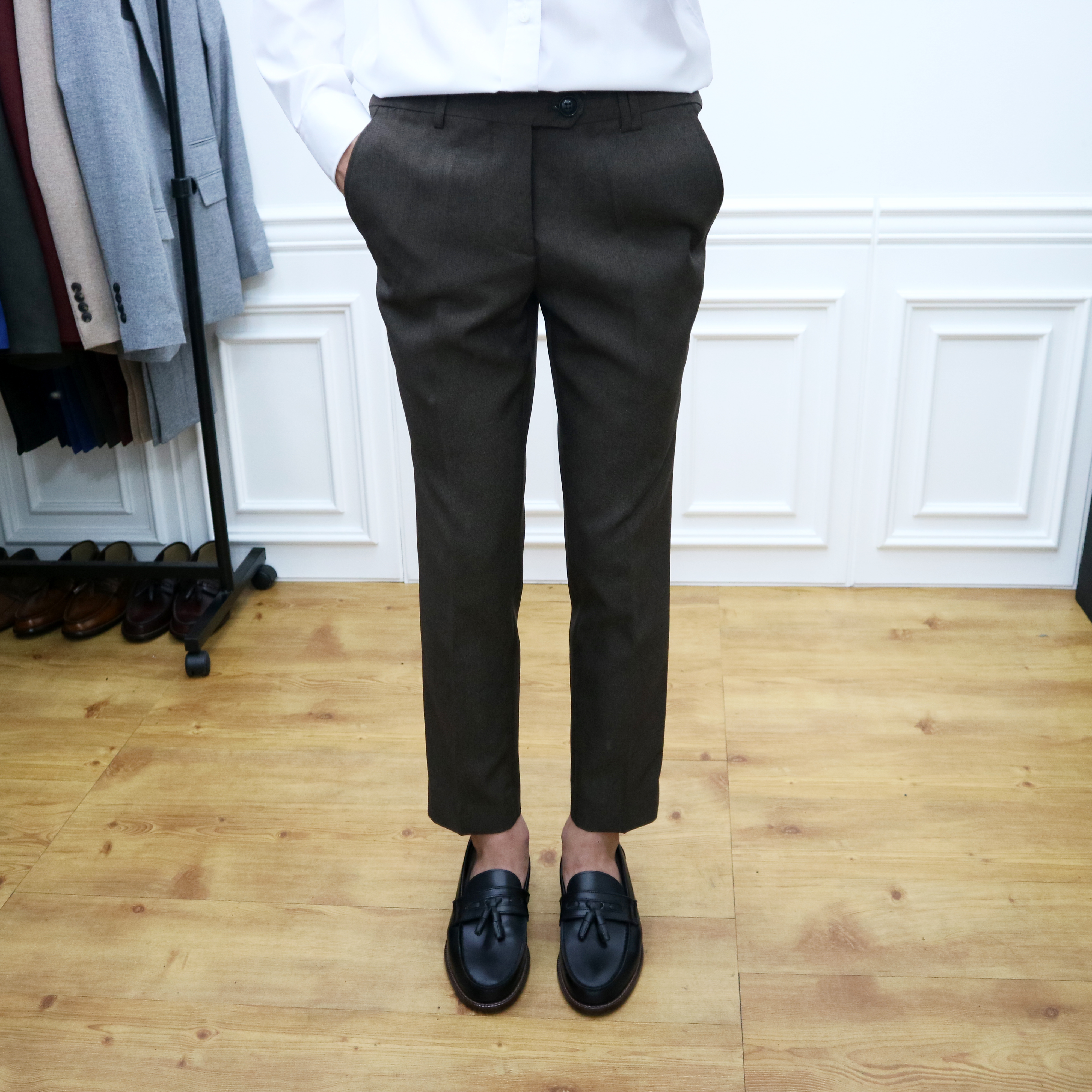 New Men's Pants Men's Fall Brown Spandex Sim