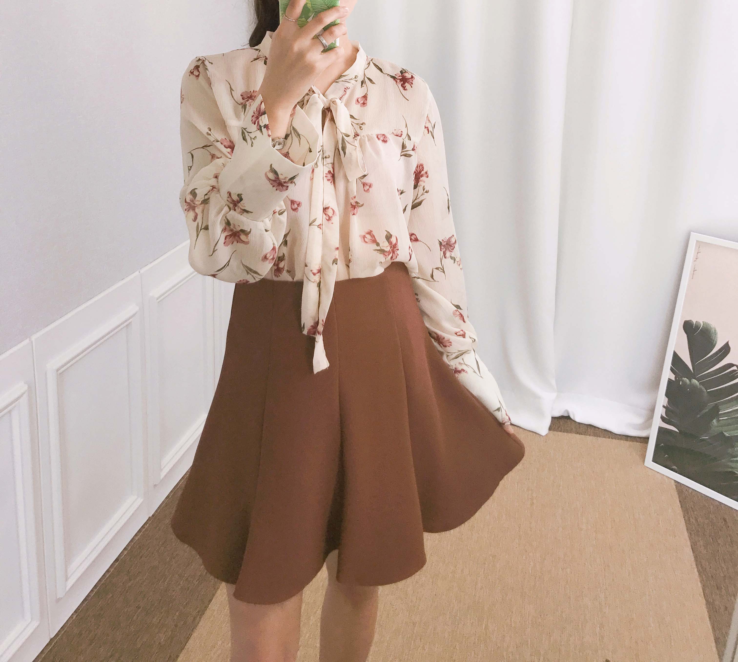 Basic flare mini skirt 3color date look look up gi