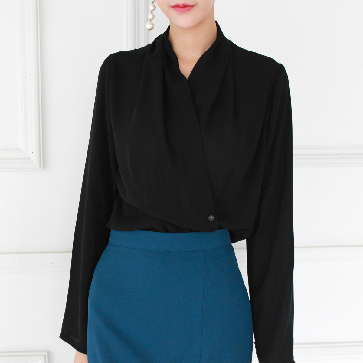 NEW FASHION LADY GIRL Blouse V neck chiffon basic 