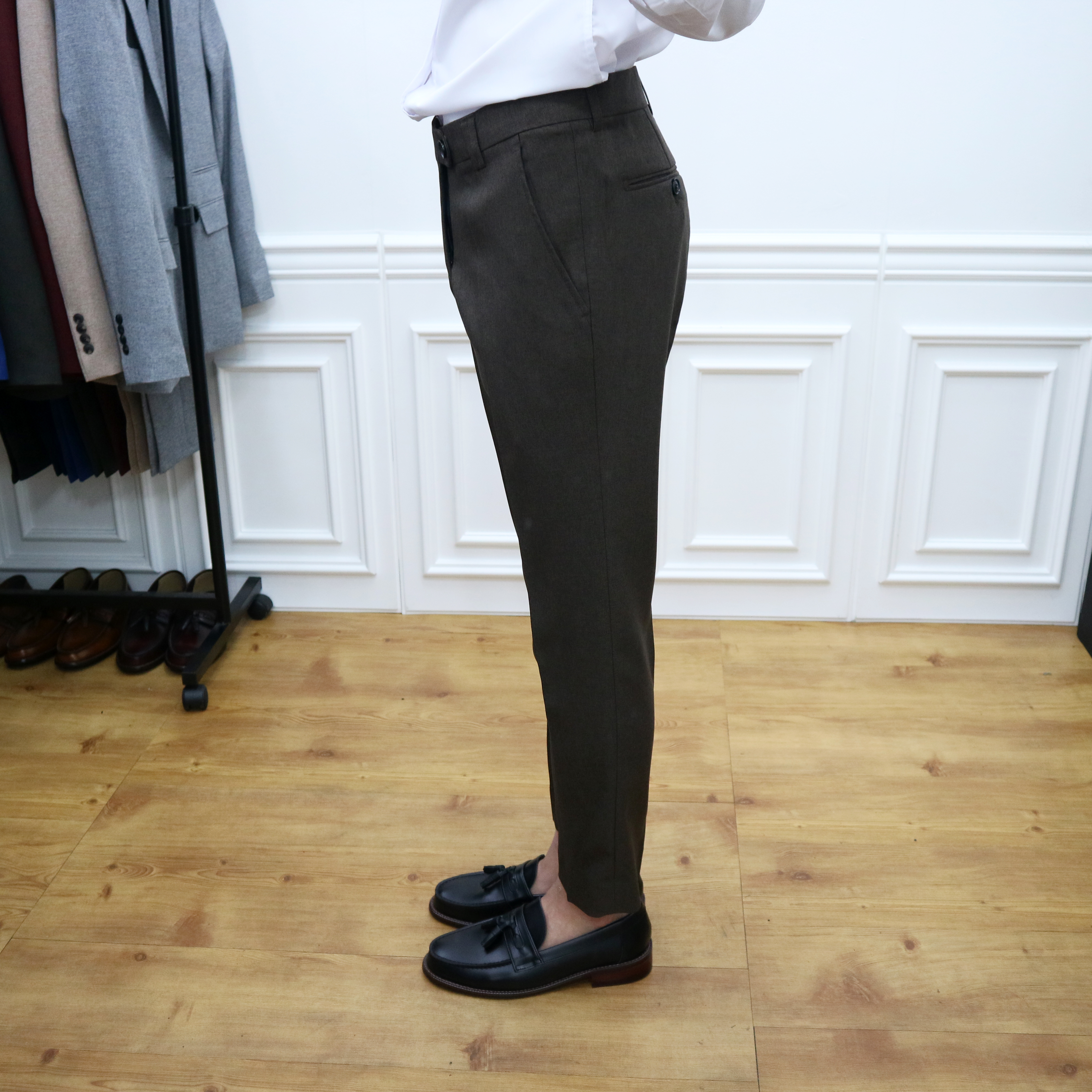 New Men's Pants Men's Fall Brown Spandex Sim