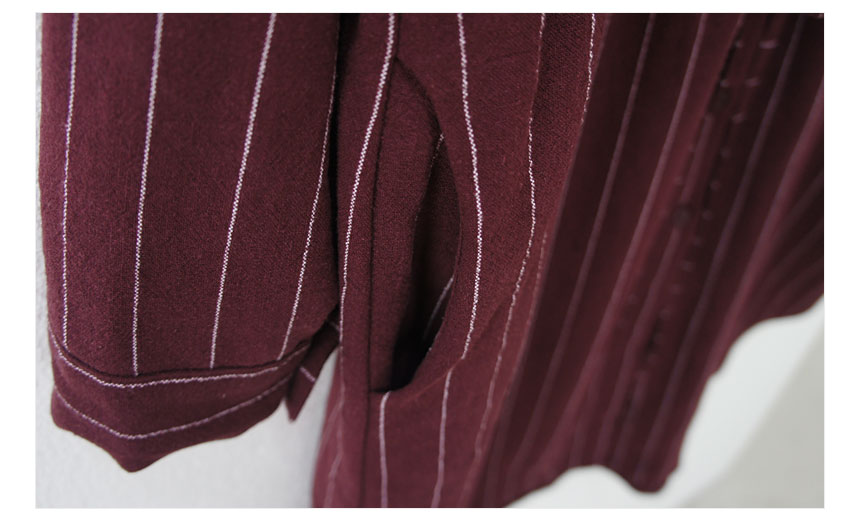 New Fall Robe Striped Shirt Dress Urban Style Wedd